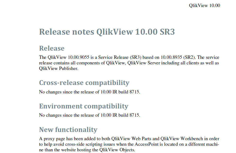 Release Notes QlikView 10 SR3